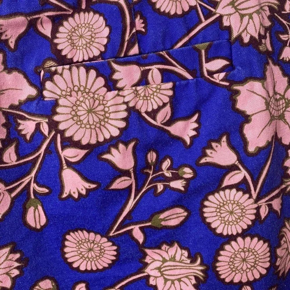 J Crew City Fit Floral Print Blue Pink Chino Shorts